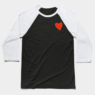 Small Red Textured Heart Baseball T-Shirt